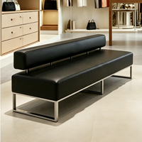 Banc long en métal moderne en forme de L, banquette pour hôpital, hôtel, hall d'entrée, canapé en cuir PU, mobilier commercial pour salle d'attente