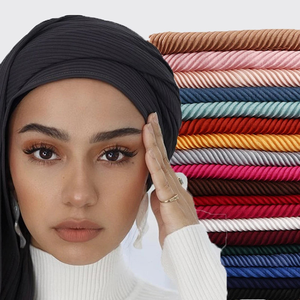 Fancy New Personalizar plisado algodón arrugado Hijab para mujeres musulmanas pañuelo para la cabeza chal de algodón transpirable - Product Image 2