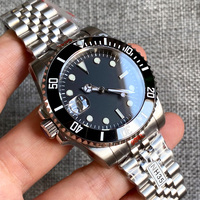 Montre automatique NH35 pour homme, 40 mm, gaucher, lunette à 120 clics, couronne à 9 heures, verre saphir, bracelet 904L, cadran lumineux