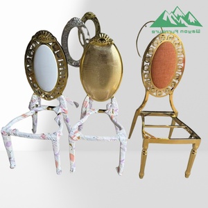 Sedia da banchetto di lusso personalizzata Wayon in acciaio inossidabile con telaio tagliato al laser <span class=keywords><strong>e</strong></span> opzioni <span class=keywords><strong>per</strong></span> il schienale con medaglione decorato - Product Image 5