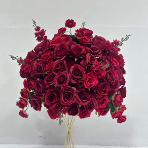 60cm màu đỏ hoa nhân tạo bóng trung tâm đám cưới cho trang trí đám cưới - Product Image 5
