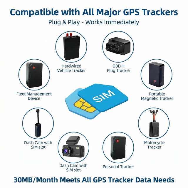 Global 4G SIM Card for GPS Tracker PC 30MB Monthly Data 190+ Countries Coverage Low Cost Annual Plan IoT Device Ready