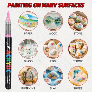 Acrylic tô điểm đánh dấu nghệ thuật chuyên nghiệp vẽ tranh bút tip mềm tô màu cho trẻ em màu cuốn sách món quà giáng sinh - Product Image 2