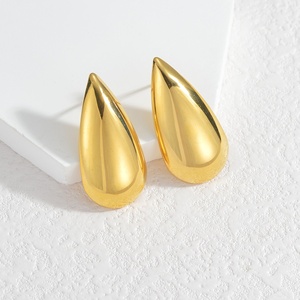 Custom 18K Gold Plated <strong>Stainless</strong> <strong>Steel</strong> Waterdrop Flower Butterfly Earrings Non-Tarnish Women's Hypoallergenic Fashion <strong>Jewelry</strong> - Product Image 4