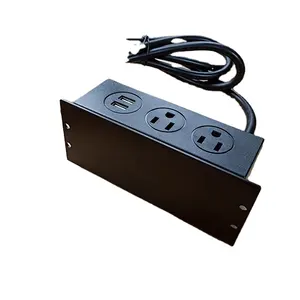 Undertable installation power outlet module Side mounting power USB socket furniture strip with USB under desk cabinet