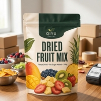Sachet d'emballage personnalisé pour fruits lyophilisés, pochette à fermeture éclair verticale, emballage alimentaire séché haute barrière