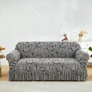 Funda de Sofá para Perros Multiasiento con Reposabrazos y Faldón en Forma de U Desmontable Antideslizante Elástico Liso para Sofá Seccional con Estampado de Plantas - Product Image 3