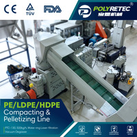 Machine d'agglomération et de granulation de déchets plastiques souples PE PP, ligne de recyclage de plastique à double étage
