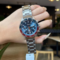 Jam Tangan Kronograf Quartz Valerius Mens 5BAR Tahan Air Dial Bulat Gelang Baja Tahan Karat