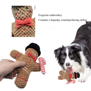 Juguetes para Perros de Alta Calidad con Logotipo Personalizado, Novedad 2026, Lujoso Hombre de Jengibre Navideño, Juguetes de Peluche Duraderos con Sonido para Perros - Product Image 3