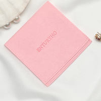 Enveloppe en microfibre rose avec imprimés personnalisés, pochette pour bijoux, sac cadeau, 1 pièce