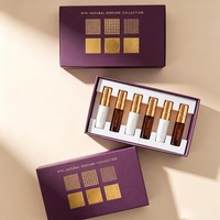 Boîte en papier rigide pour kit de découverte de parfums 5 pièces, flacons vaporisateurs 2ml/3ml/5ml/10ml, emballage cadeau en papier de qualité supérieure pour la Saint-Valentin
