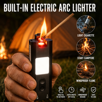 Mini Linterna EDC, Linterna de Llavero Recargable, Encendedor Eléctrico de Arco LED, Luz COB RGB para Camping, Senderismo, Supervivencia al Aire Libre, Regalo