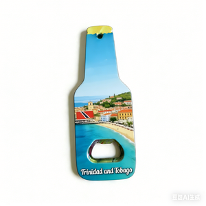 Aimant <span class=keywords><strong>de</strong></span> réfrigérateur 2-en-1 personnalisé avec ouvre-bouteille, souvenir <span class=keywords><strong>de</strong></span> voyage des Îles Vierges, d'Haïti, <span class=keywords><strong>de</strong></span> Trinité-et-Tobago et <span class=keywords><strong>de</strong></span> Porto Rico - Product Image 2