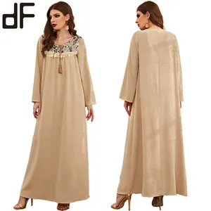 Readymaker — robe longue pour femme, abaya, kente, à la mode du pakistan, turquie, musulmane, broderie de paillettes, maxi, dubaï