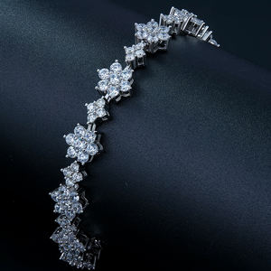 Pulsera de Plata de Ley S925 con Forma de Girasol y Moissanita de 0.1ct, Color D, VVS, para Mujer, Regalo de Boda o Fiesta - Product Image 2