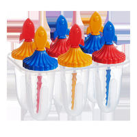 Moule à glace en silicone mignon en forme de fusée 2024, qualité alimentaire, pour crème glacée et bâtonnets, plateau à glaces domestique, ensemble complet - Vente chaude