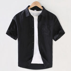 Camicia da <span class=keywords><strong>uomo</strong></span> <span class=keywords><strong>estiva</strong></span> all'ingrosso a maniche corte camicia Casual da <span class=keywords><strong>uomo</strong></span> in cotone a mezza manica sottile Cardigan Top Jacket - Product Image 3