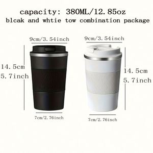 Gobelet isotherme en acier inoxydable 12oz 17oz, tasse de bureau à double paroi isolée, avec couvercle, réutilisable pour boissons chaudes/froides, maintien thermique 12-24h - Product Image 2