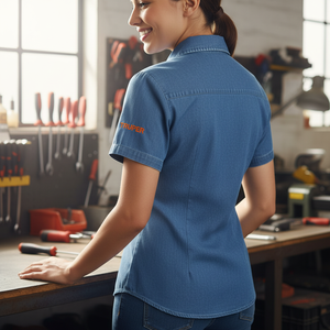 MASTER CAM-MEZ-DCXXL-24MASTER Camicia in denim a maniche corte da donna EEG TRUPER - Product Image 3