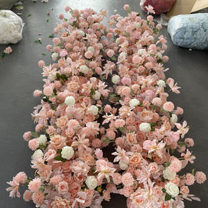 Chemin de table en fleurs artificielles en soie M-FR138, décoration florale pour mariage, chemin de table pour escaliers, fleurs pour arrangements événementiels - Product Image 3