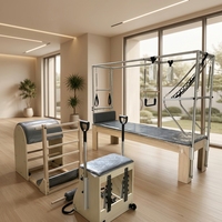 Chaise Wunda de Pilates en bois d'érable, Barrel d'escalade de Pilates en bois d'érable, Table Trapèze Cadillac de Pilates en bois d'érable