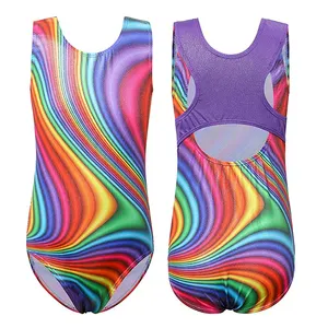 Leotards de bailarina para meninas, design de logotipo personalizado, design de algodão, para ginástica