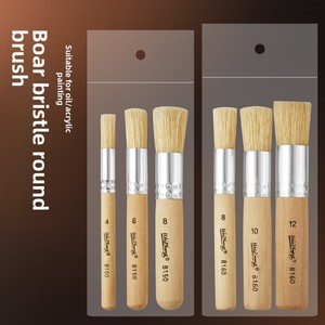 Ensemble <span class=keywords><strong>de</strong></span> pinceaux pochoirs à poils naturels avec manche en bois pour <span class=keywords><strong>peinture</strong></span> à la craie, meubles, murs, projets d'art et d'artisanat DIY - Product Image 2