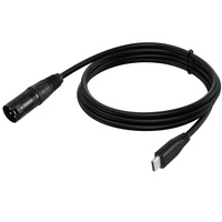 Câble de microphone double canal USB Type-C vers XLR mâle/femelle avec gaine en PVC et blindage tressé 1m