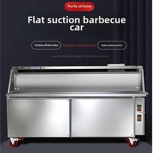 Ticari mobil ızgara kamyon dumansız barbekü durak gece pazarı doğal gaz pişirme paslanmaz çelik durak arındırıcı duman - Product Image 5