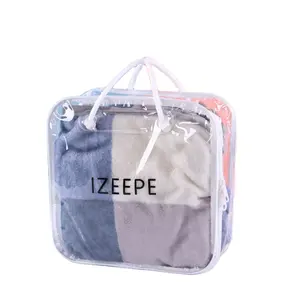 Saco de embalagem transparente saco de armazenamento de viagem transparente em PVC plástico personalizado Stand Up Bolsa