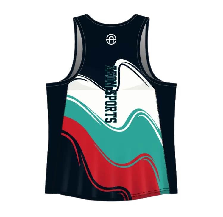 Parte superior do tanque do logotipo personalizado da impressão de subolmação singlets