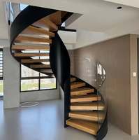 Nouvelle Escalier Colimaçon Victorien de Style Moderne, Escalier Extérieur de Haute Qualité en Métal et Bois pour Maison Duplex, Escalier Escargot