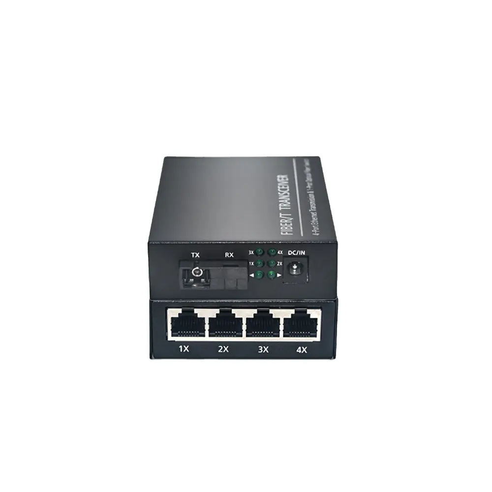 1TO 4 Cổng 2 Đến 4 Fiber Ethernet Media Converter, Single-Mode 10/100Base-TX Đến 100Base-FX Sợi Thu Phát 20-25KM