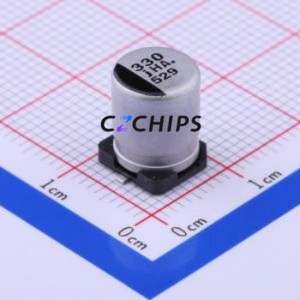 Condensateur électrolytique en aluminium SMD EEEHA0J331P, SMD, D8xL10.2mm 330uF 20% 6.3V 230mA-120Hz - Product Image 1