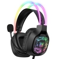Casque Onikuma filaire pour jeux PS5 Gamer Rgb X22 Noir Circum-auriculaire Marque privée Casque antibruit avec microphone filaire
