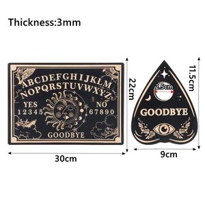 Wooden <b>Spirit</b> Board Set With Planchette Rectangle Rustic Design For Home Decoration Halloween - Product Image 5