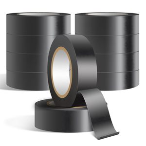 SNHOHIAK Paquete de 10 Cintas Eléctricas Negras Impermeables Resistentes a Altas Temperaturas de 3/4 X 60 pies <span class=keywords><strong>para</strong></span> Uso en Interiores y Exteriores, Aislamiento de Voltaje Máximo - Product Image 2