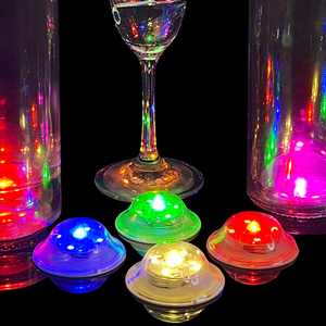 Longstargift Bulk Wholesale Champagne Wine Accessories Customization Waterproof Printing CE RoHS LED Glow Bottle Light Coaster