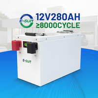Stok Tersedia Sistem Penyimpanan Energi 12.8V280ah Baterai LiFePO4 Bebas Perawatan 25.6v 100ah 200ah Baterai Lithium Tenaga Surya untuk Cadangan