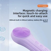 Nettoyeur facial en silicone, brosse de massage vibrante chauffante électrique, étanche, nettoyage en profondeur, rechargeable, pour minimiser les pores