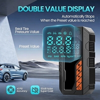 Gonfleur de pneus de voiture portable sans fil à double alimentation en métal avec affichage numérique intelligent et moniteur de pression des pneus