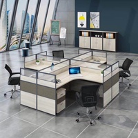 Meubles de bureau modernes Chine Bureau de travail pour 4 personnes Poste de travail Cloisons de bureau Table de travail