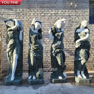 High Quality Famous Design Hand Carved Green Marble Stone Statue Four Season Sculpture