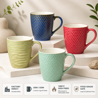 Tasse à thé en céramique de logo personnalisé de glaçure réactive en porcelaine brillante colorée de vente chaude