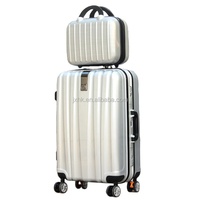 Vente en gros de bagages à roulettes de voyage ensemble de sacs avec étui rigide cadre en aluminium valise de luxe en ABS PC avec trousse de beauté sac à main