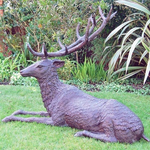 Scultura di alce in bronzo a grandezza naturale, <span class=keywords><strong>statua</strong></span> di <span class=keywords><strong>cervo</strong></span> in ottone per <span class=keywords><strong>giardino</strong></span> esterno. - Product Image 6