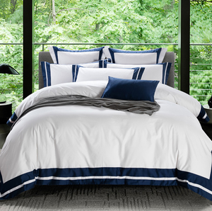 Draps de Lit Plats 100% Coton Biologique Coloré Personnalisables, Tailles Twin Full Queen King, pour Vente en Gros - Product Image 1