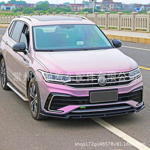 Alerón delantero CN-GE para Volkswagen Tiguan L R-Line de fibra de vidrio en negro brillante, negro mate y textura de fibra de carbono - Product Image 2