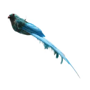 Nouvelle idée de produit plume d'oie paon avec corps de forme plume artificielle paon oiseau sur arbre ornements